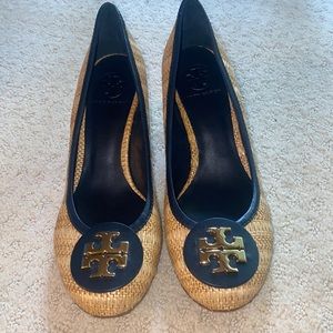 Tory Burch Sally Raffia Straw Wedge